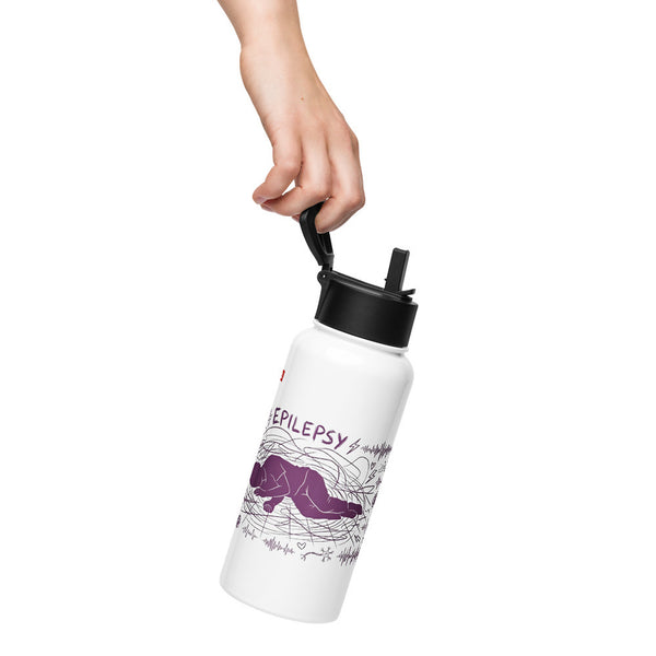 ILLTOCHILL Epilepsy awareness gift Stainless steel water bottle with a straw lid – Lifestyle Left