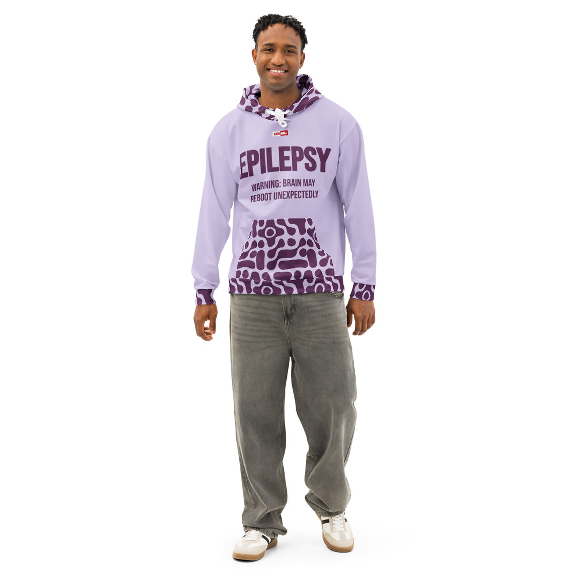 ILLTOCHILL Epilepsy awareness and support gift Unisex cotton hoodie – Men's Front (White)