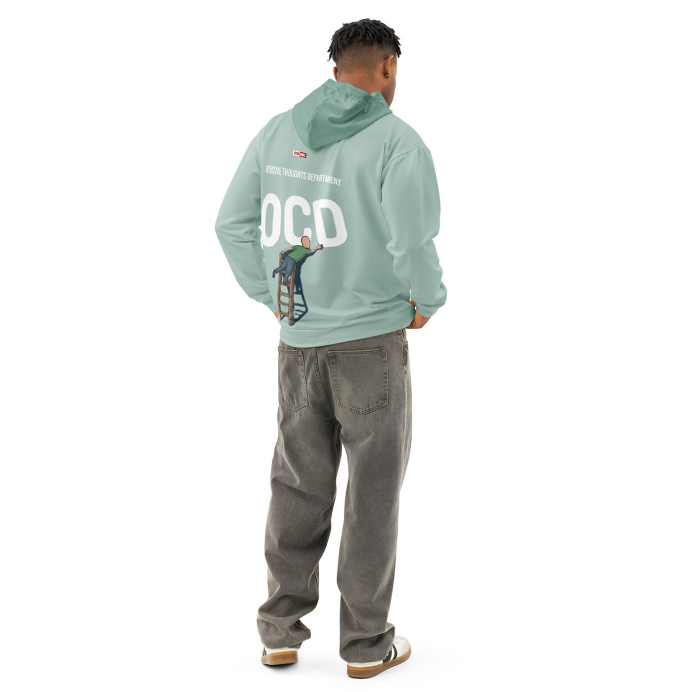 ILLTOCHILL ILLOCHILL OCD awareness Obsessive-Compulsive Disorder gift heavyweight Unisex cotton hoodie – Men's Back (Black)