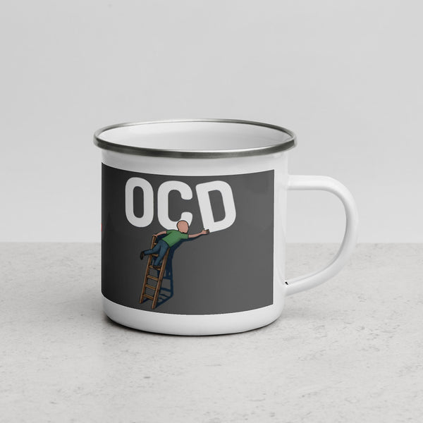 ILLTOCHILL OCD awareness Obsessive-Compulsive Disorder gift Enamel Mug – Lifestyle 3 Right
