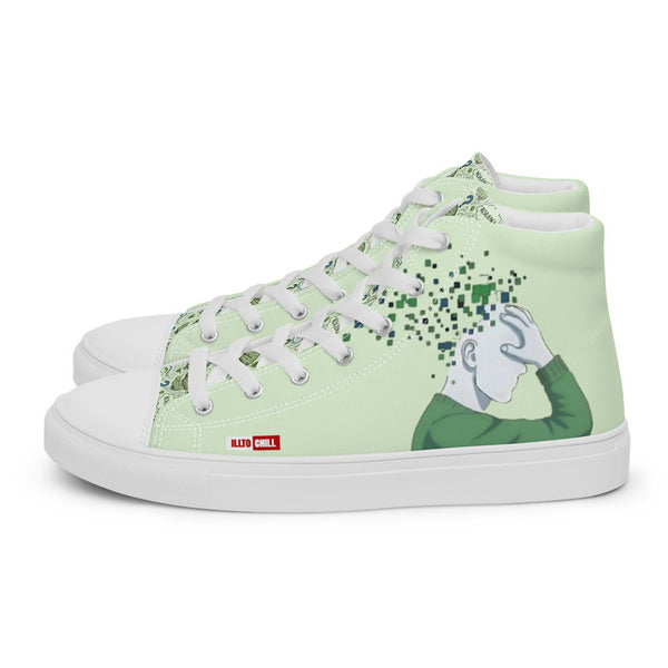 ILLTOCHILL TBI Traumatic brain injury support gift men’s high top canvas shoes – Flat Left