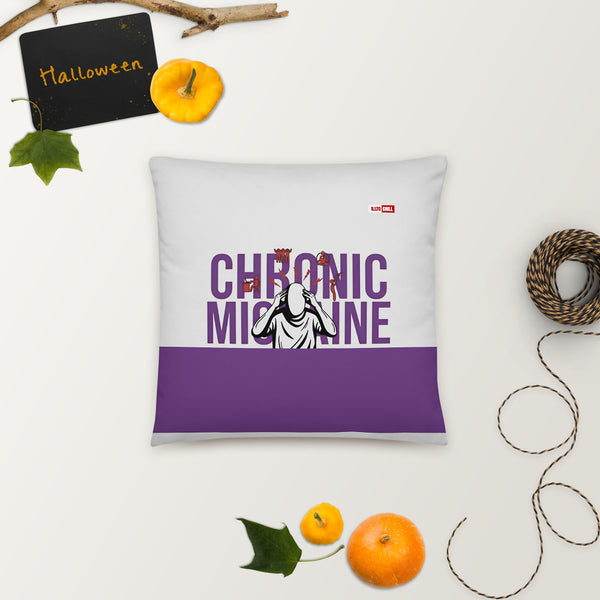 ILLTOCHILL Migraine Awareness Pillow – Halloween Front 2 (White)