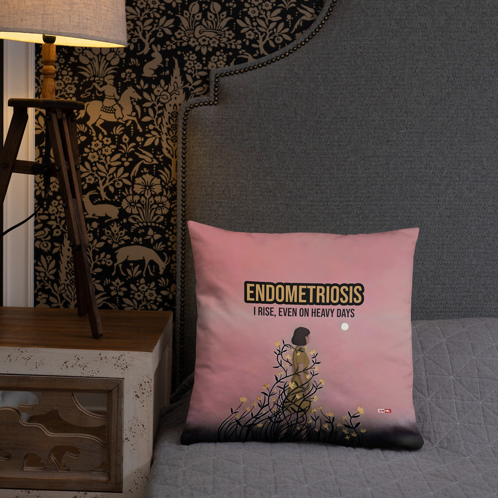 ILLTOCHILL Endometriosis Awareness Pillow – Lifestyle Front Lifestyle 2 (Black)