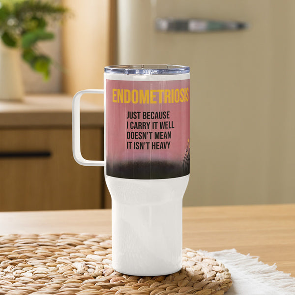 ILLTOCHILL Endometriosis awareness Endo warrior gift Travel mug with a handle – Lifestyle 2 Right