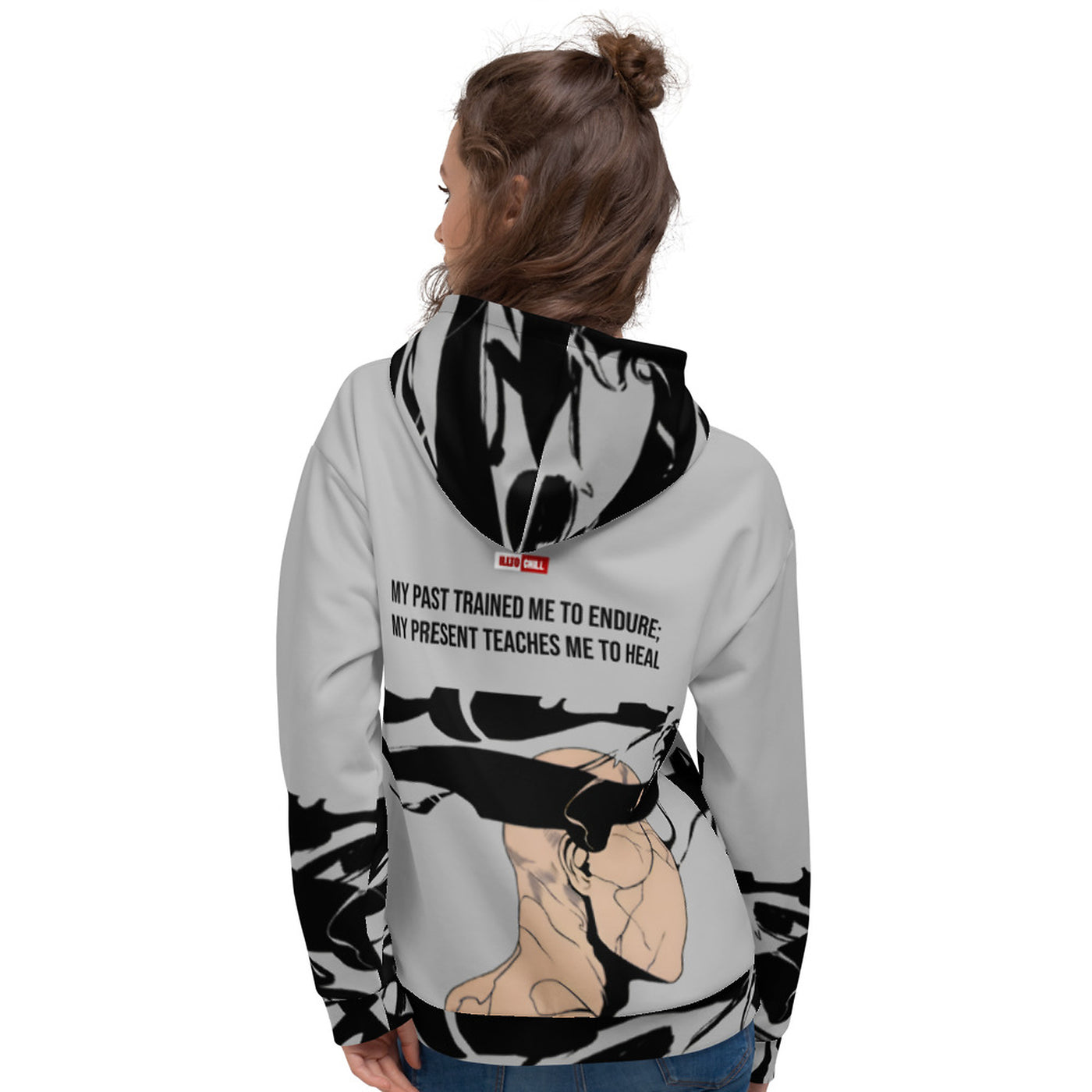 ILLTOCHILL CPTSD awareness Complex Post-Traumatic Stress disorder gift heavyweight Unisex Hoodie – Women's Back (Black)