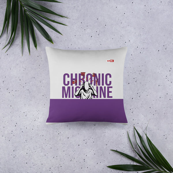 ILLTOCHILL Migraine Awareness Pillow – Flat Lifestyle Front (White)