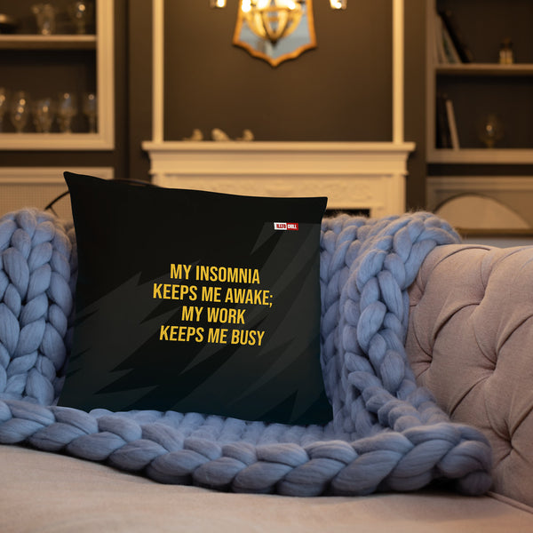 ILLTOCHILL Insomnia Awareness Pillow – Lifestyle Front Lifestyle 3 (Black)