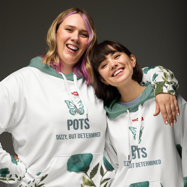 ILLTOCHILL POTS awareness heavyweight Unisex Hoodie – Couples Front (White)