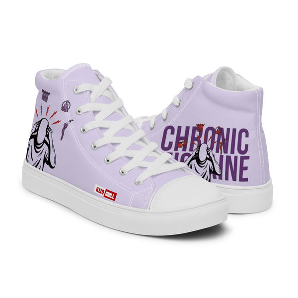 ILLTOCHILL Chronic Migraine awareness and support gift Men’s high top canvas shoes – Flat 3 Right