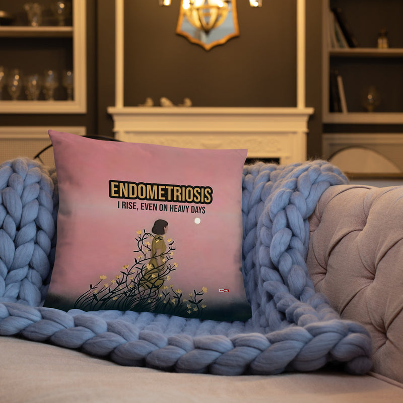 ILLTOCHILL Endometriosis Awareness Pillow – Lifestyle Front Lifestyle 3 (Black)