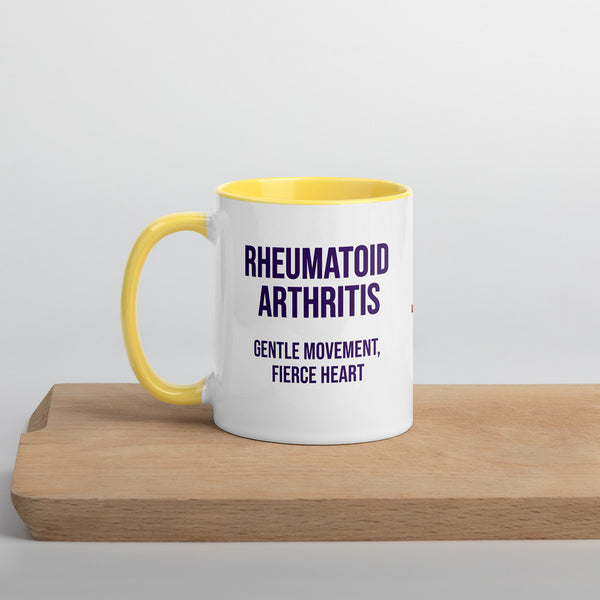 ILLTOCHILL RA awareness Rheumatoid Arthritis support gift Mug with Color Inside – Lifestyle Left