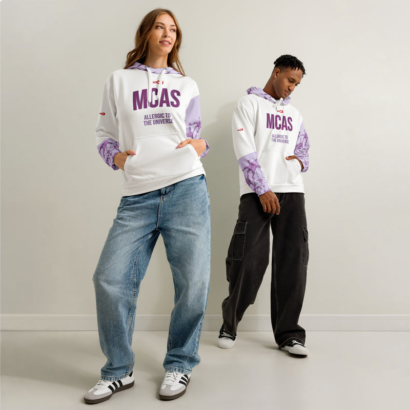 ILLTOCHILL MCAS awareness Mast cell activation syndrome gift unisex cotton hoodie – Duet Front (White)