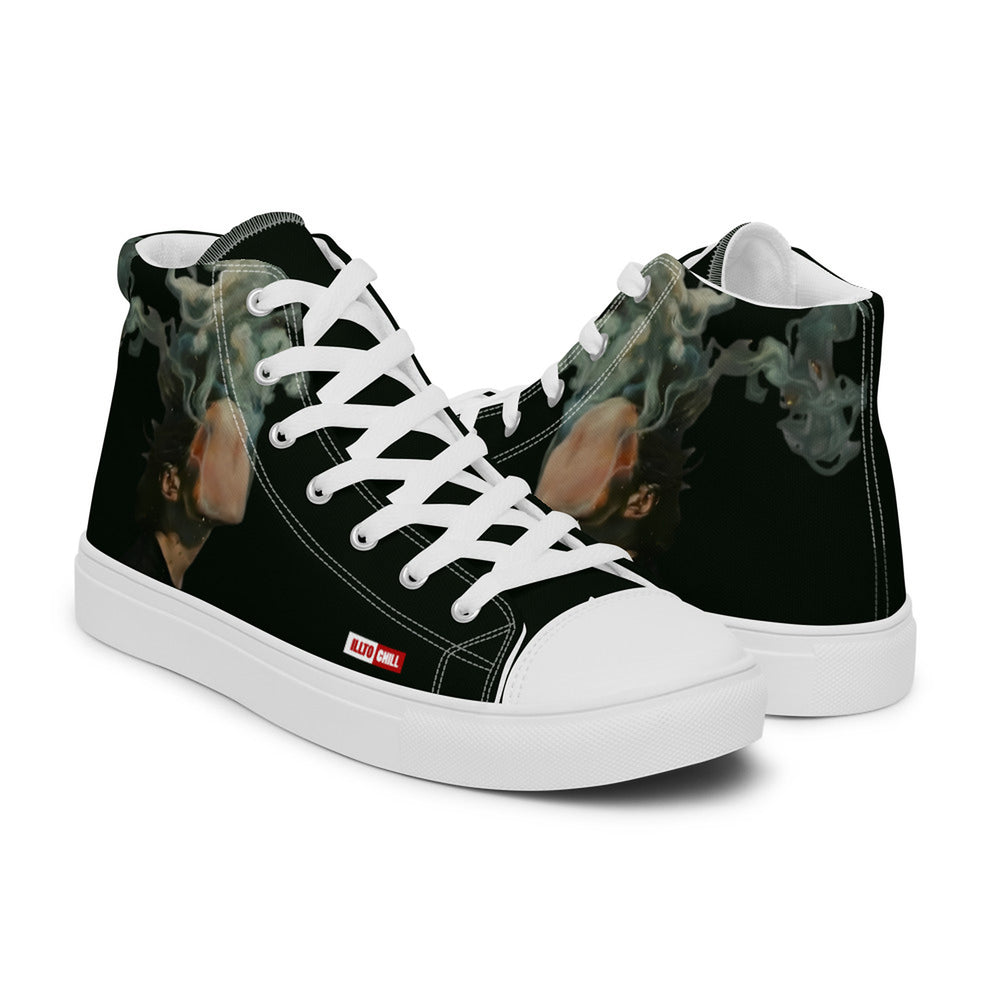 ILLTOCHILL Asthma awareness and support gift Men’s high top canvas shoes – Flat 3 Right