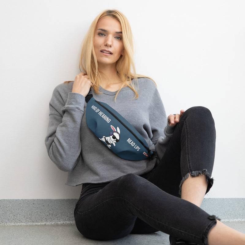 ILLTOCHILL Hard of Hearing Awareness Fanny Pack – Women's Lifestyle Front (Black)