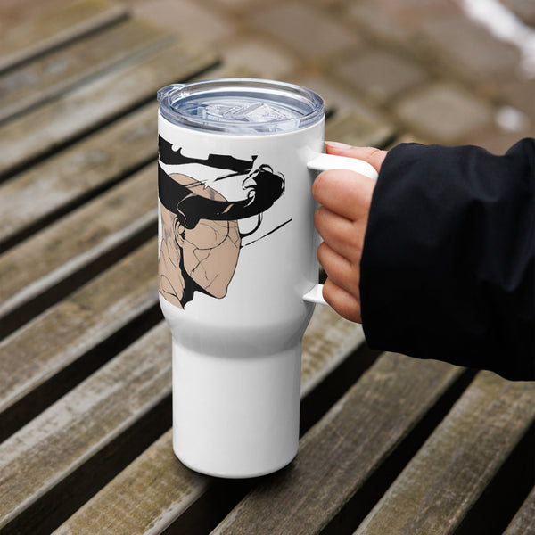 ILLTOCHILL CPTSD awareness Complex Post-Traumatic Stress disorder gift Travel mug with a handle – Lifestyle 6 Left