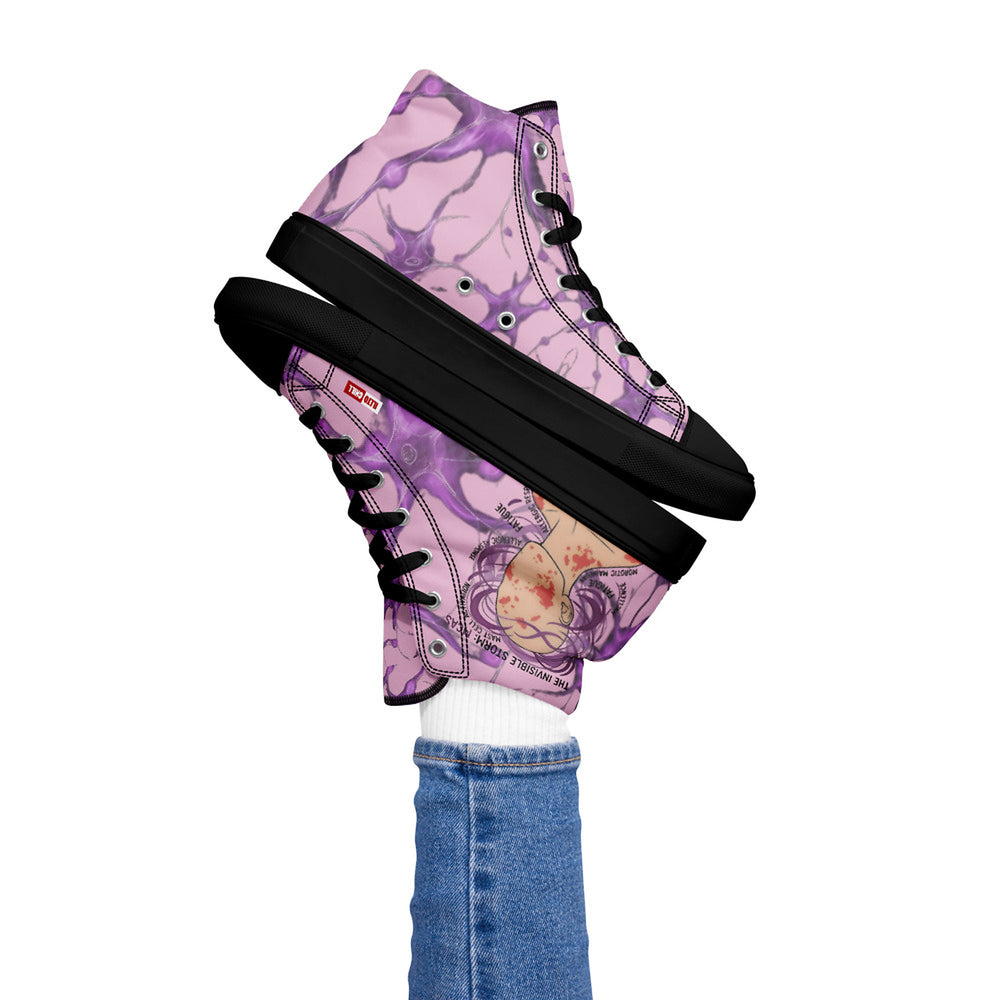 ILLTOCHILL MCAS Awareness Women's High Top Shoes – Women's Lifestyle 2 Left (Mcas Awareness Women's High Top Shoes)
