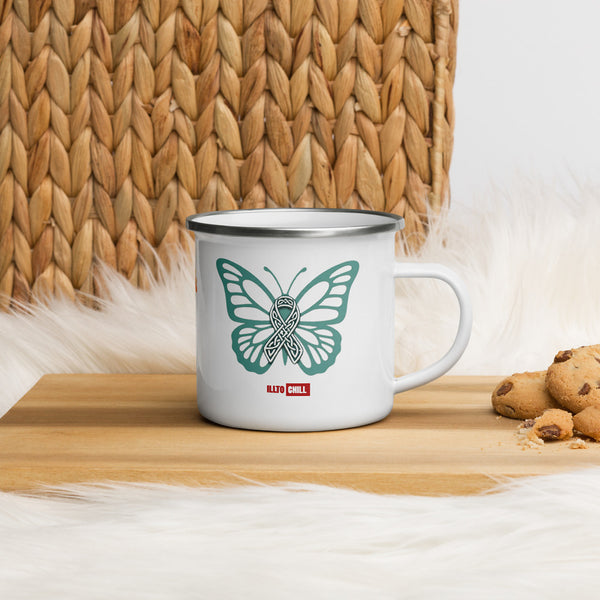 ILLTOCHILL POTS awareness gift Enamel Mug – Lifestyle 4 Right
