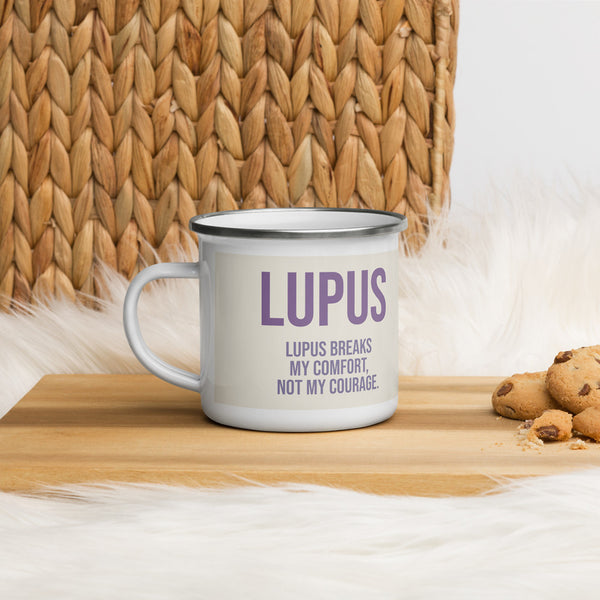 ILLTOCHILL Lupus awareness gift Enamel Mug – Lifestyle 4 Left