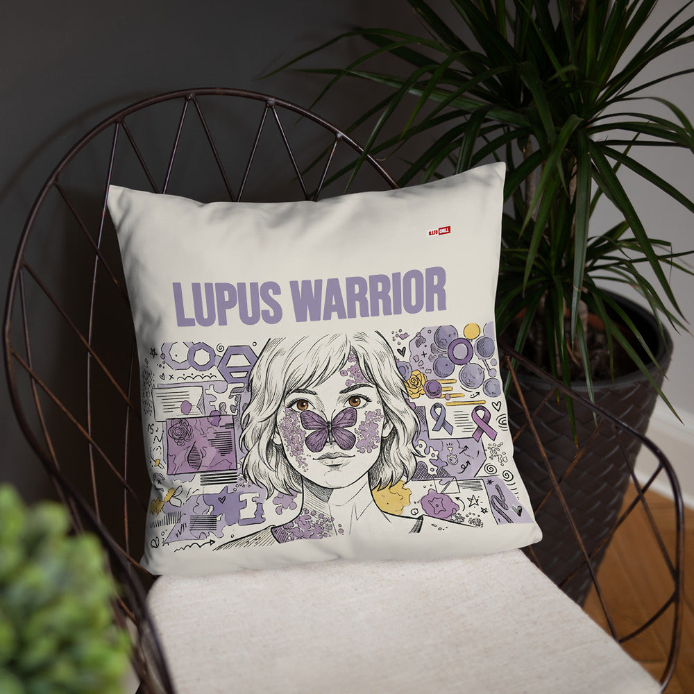 ILLTOCHILL Lupus Awareness Pillow – Lifestyle Front Lifestyle 4 (White)