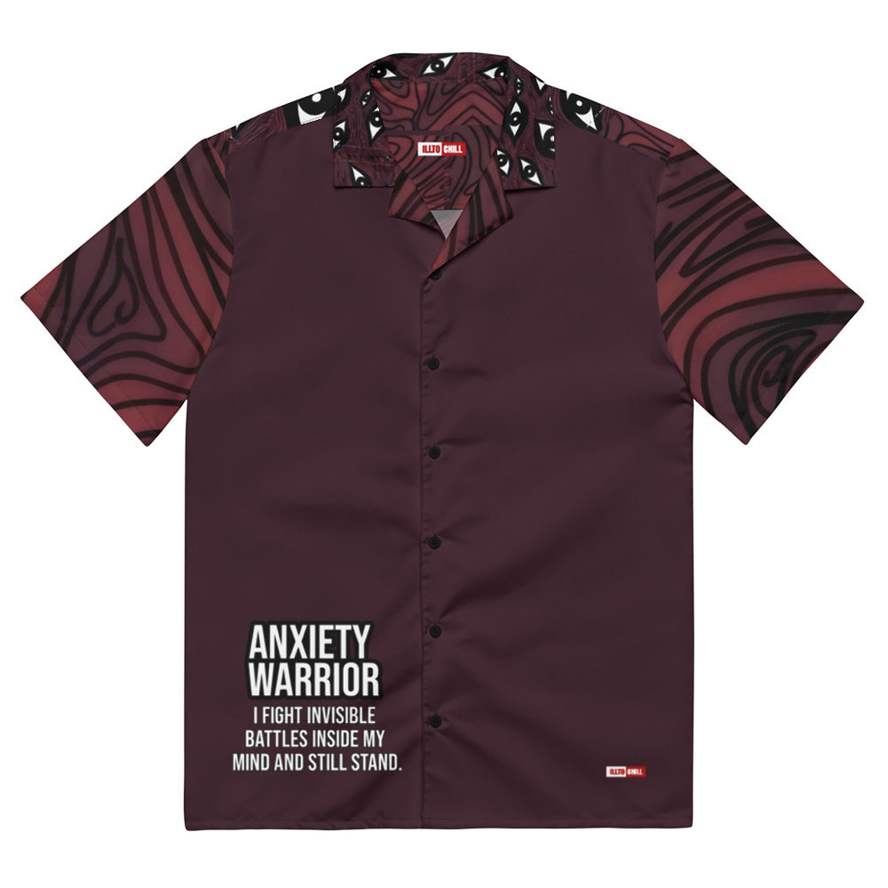 ILLTOCHILL Anxiety awareness Unisex button shirt – Flat Front (Black)