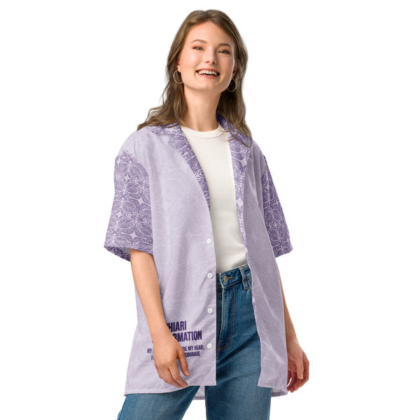 ILLTOCHILL CM Chiari Malformation awareness Unisex button shirt – Women's 2 Front 2 (White)