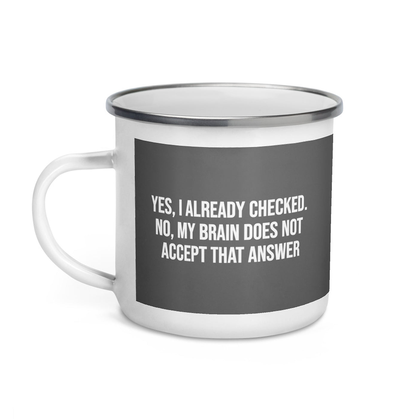 ILLTOCHILL OCD awareness Obsessive-Compulsive Disorder gift Enamel Mug – Default Left