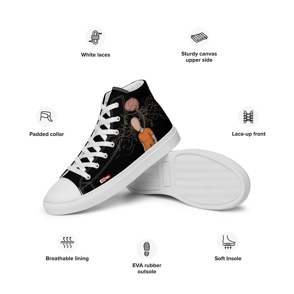 ILLTOCHILL MS Awareness Women's High Top Shoes – Product specs Left (Ms Awareness Women's High Top Shoes)