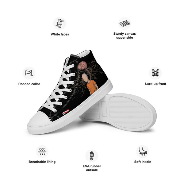 ILLTOCHILL MS Awareness Women's High Top Shoes – Product specs Left (Ms Awareness Women's High Top Shoes)