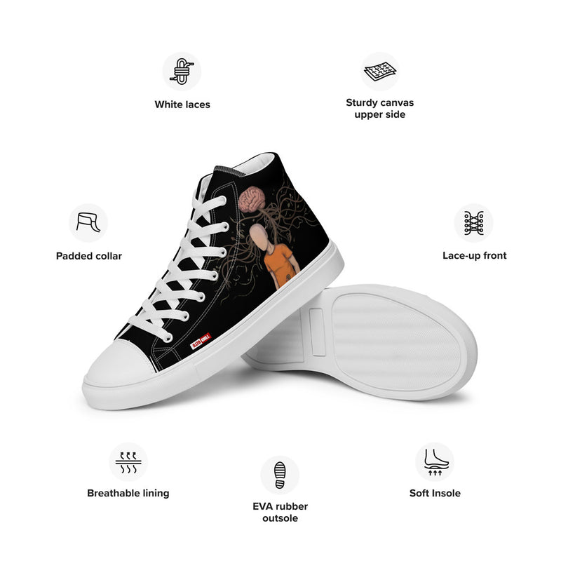ILLTOCHILL MS Awareness Women's High Top Shoes – Product specs Left (Ms Awareness Women's High Top Shoes)