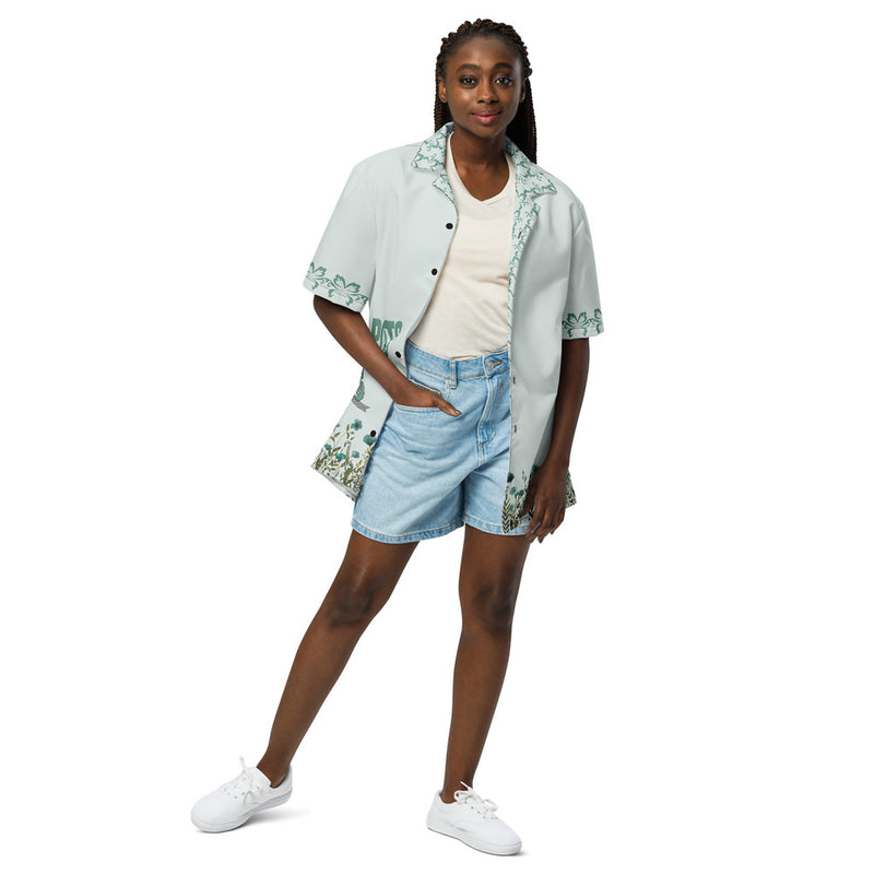 ILLTOCHILL POTS awareness Unisex button shirt – Women's Front (Black)