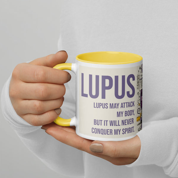 ILLTOCHILL Lupus awareness gift  Mug with Color Inside – Lifestyle 4 Left