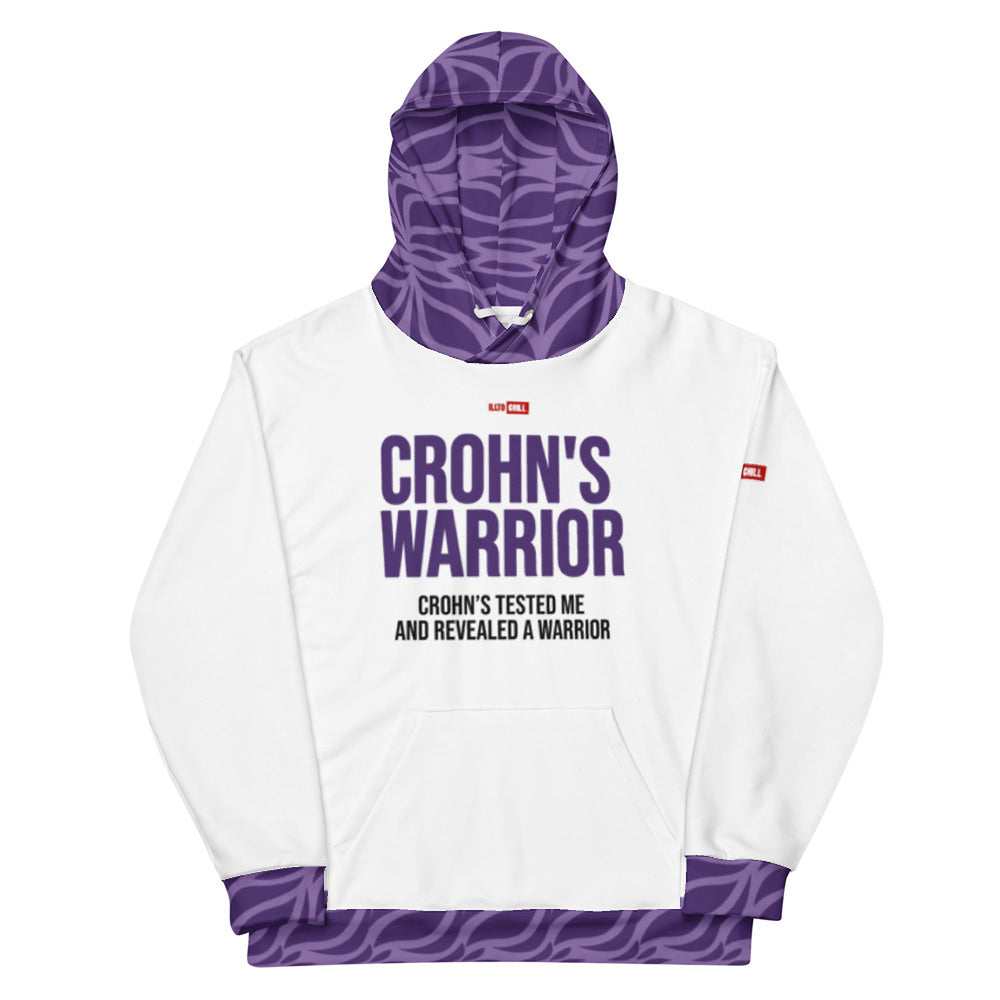 ILLTOCHILL Crohn's disease awareness and support gift heavyweight unisex hoodie – Flat Front (White)