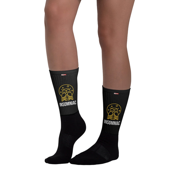 ILLTOCHILL Insomnia Night Owl Socks – On Model Left