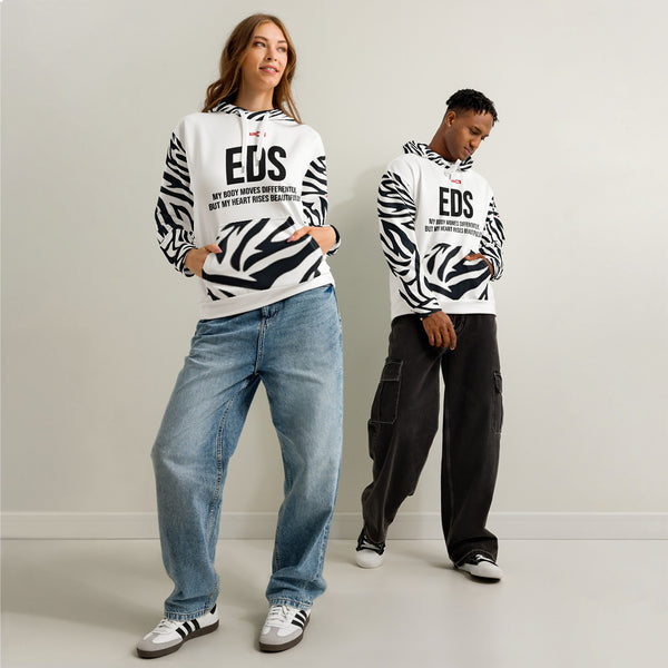 ILLTOCHILL EDS ehler danlos syndrome awareness gift Unisex cotton hoodie – Duet Front (White)