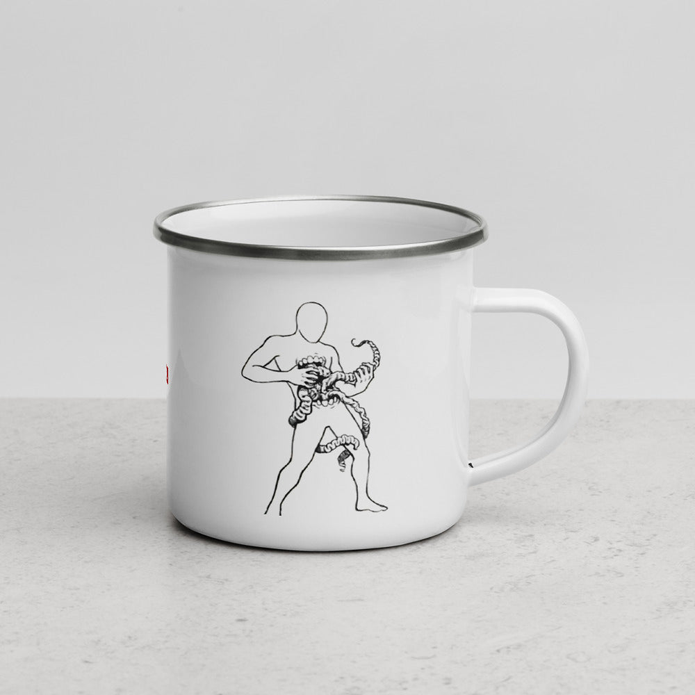 ILLTOCHILL Crohn's disease awareness and support gift Enamel Mug – Lifestyle 3 Right