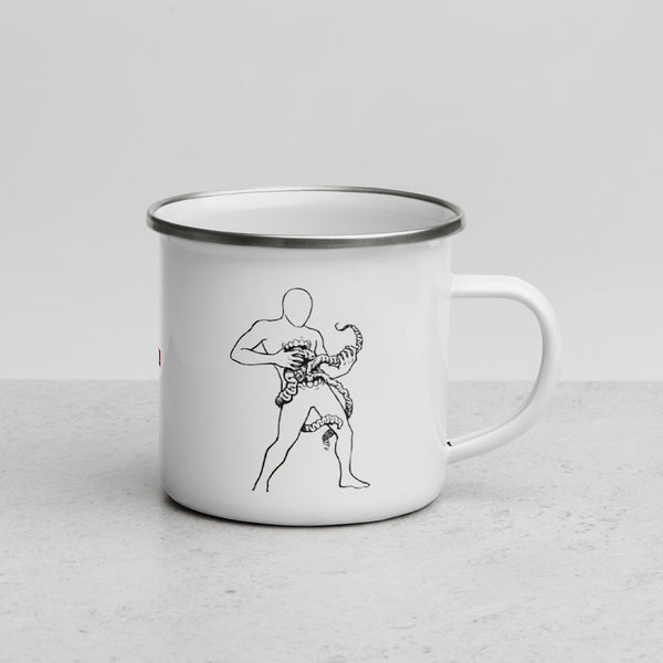 ILLTOCHILL Crohn's disease awareness and support gift Enamel Mug – Lifestyle 3 Right