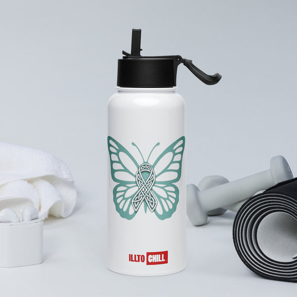 ILLTOCHILL POTS awareness gift Stainless steel water bottle with a straw lid – Lifestyle 2 Left