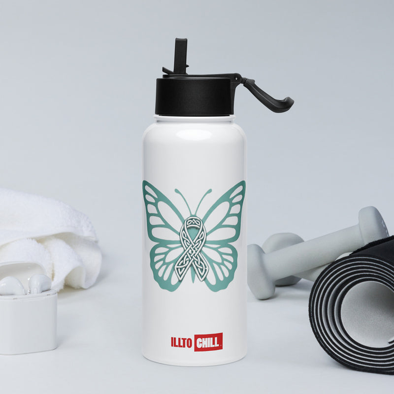 ILLTOCHILL POTS awareness gift Stainless steel water bottle with a straw lid – Lifestyle 2 Left