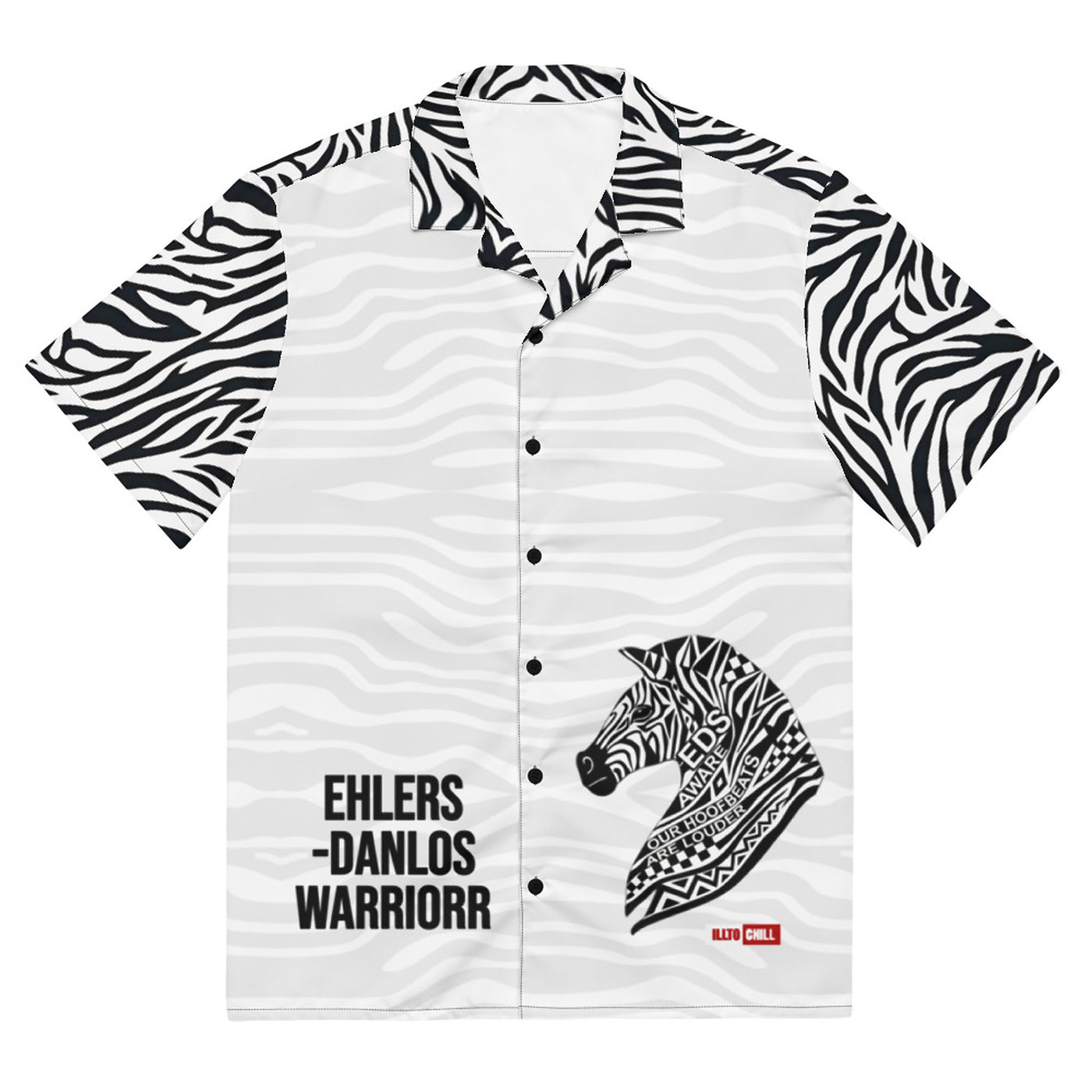 ILLTOCHILL EDS ehler danlos syndrome awareness Unisex button shirt – Flat Front (Black)