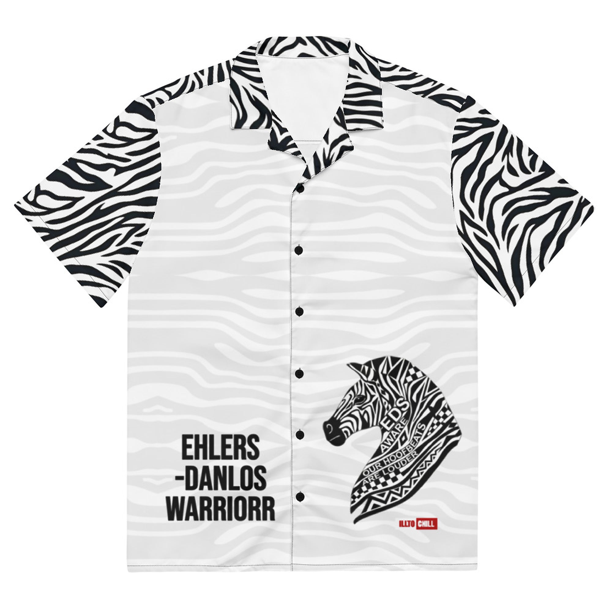 ILLTOCHILL EDS ehler danlos syndrome awareness Unisex button shirt – Flat Front (Black)