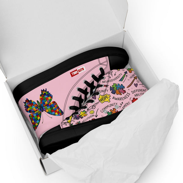 ILLTOCHILL Autism Awareness Women's High Top Shoes – Flat 5 Front (Autism Awareness Women's High Top Shoes)