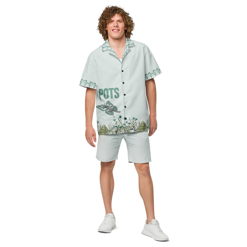 ILLTOCHILL POTS awareness Unisex button shirt – Men's Front (Black)