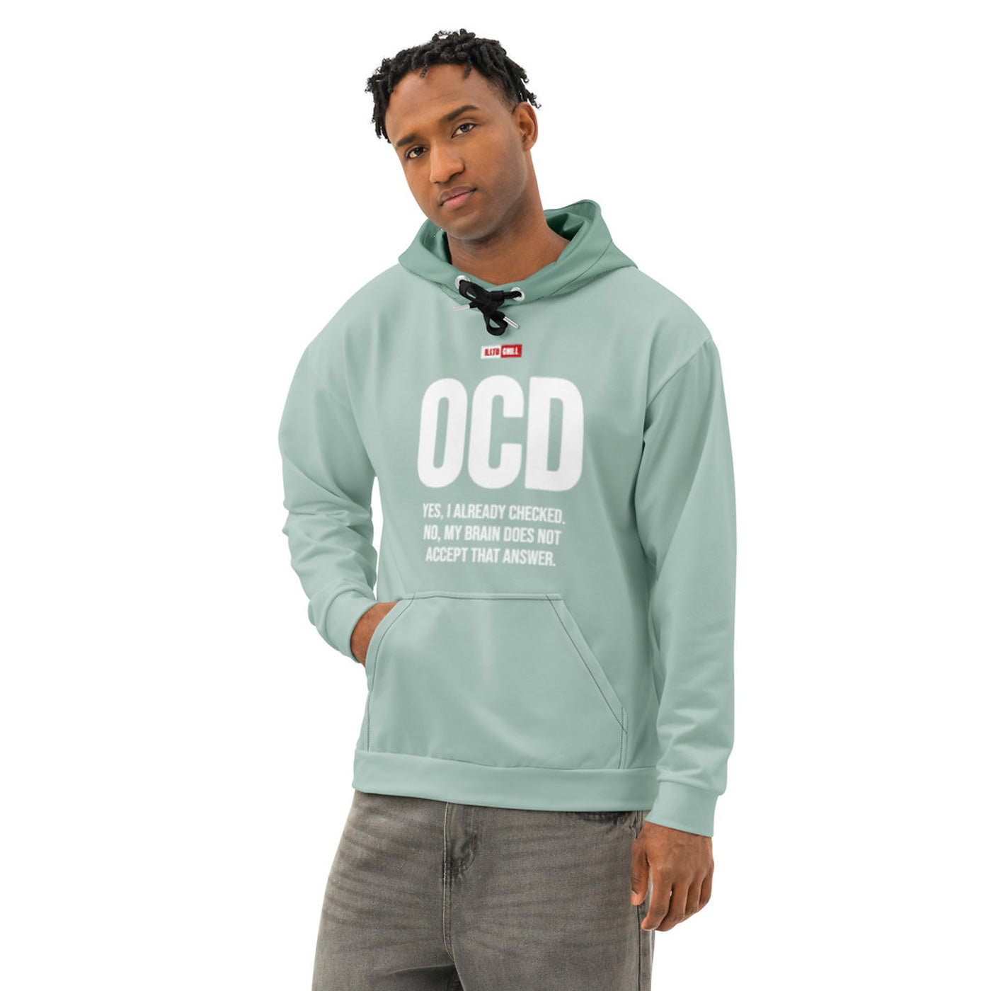 ILLTOCHILL ILLOCHILL OCD awareness Obsessive-Compulsive Disorder gift heavyweight Unisex cotton hoodie – Men's Front (Black) #2
