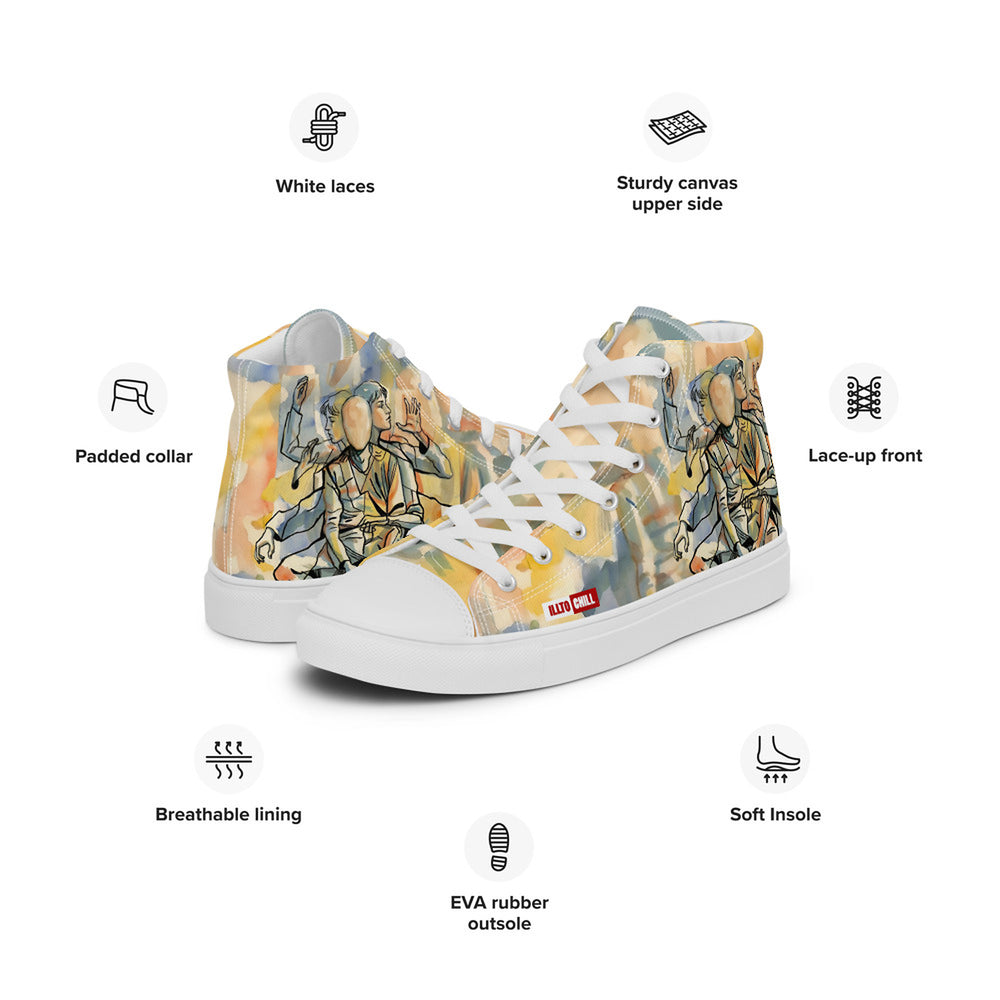 ILLTOCHILL Tourette syndrome awareness TS gift Men’s high top canvas shoes – Product specs Left #2