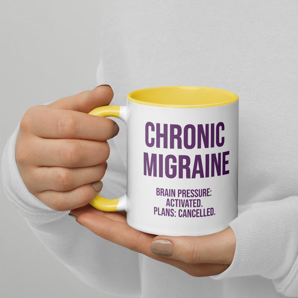 ILLTOCHILL Chronic Migraine awareness gift Mug with Color Inside – Lifestyle 4 Left
