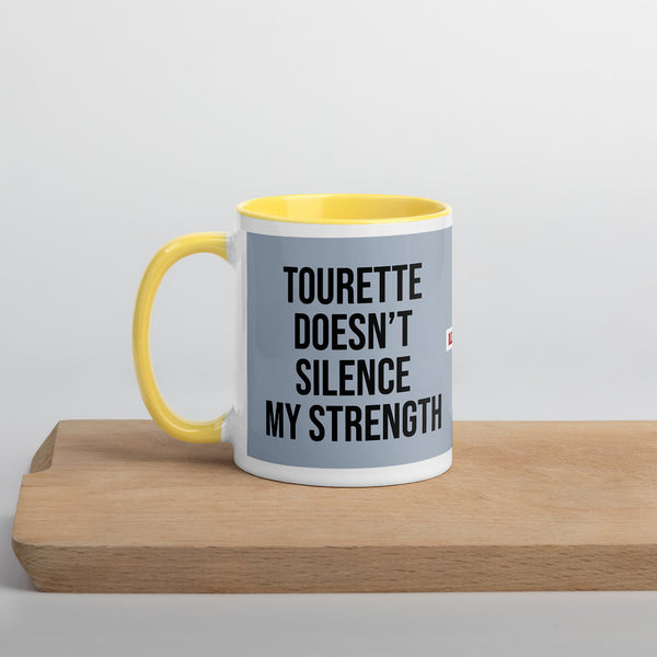 ILLTOCHILL Tourette syndrome awareness TS gift Mug with Color Inside – Lifestyle Left