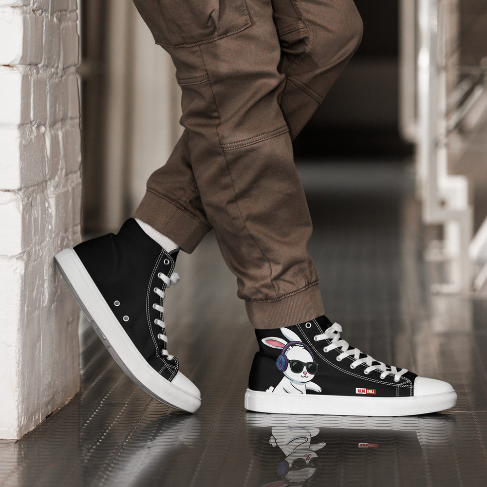 ILLTOCHILL Hard of hearing support gift for hearing impaired Men’s high top canvas shoes – Men's Lifestyle 2 Right 2
