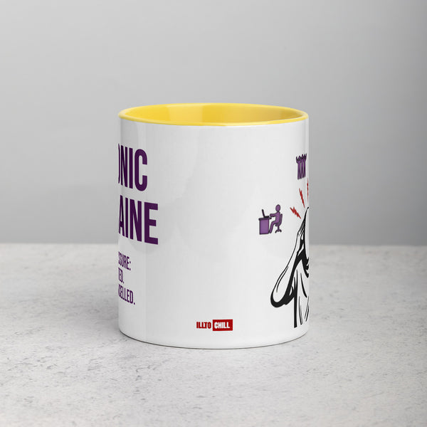 ILLTOCHILL Chronic Migraine awareness gift Mug with Color Inside – Lifestyle 2 Front