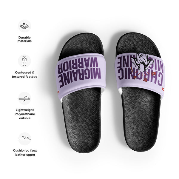 ILLTOCHILL Chronic Migraine Awareness Men's Slides – Product specs Front (Chronic Migraine Awareness Men's Slides)