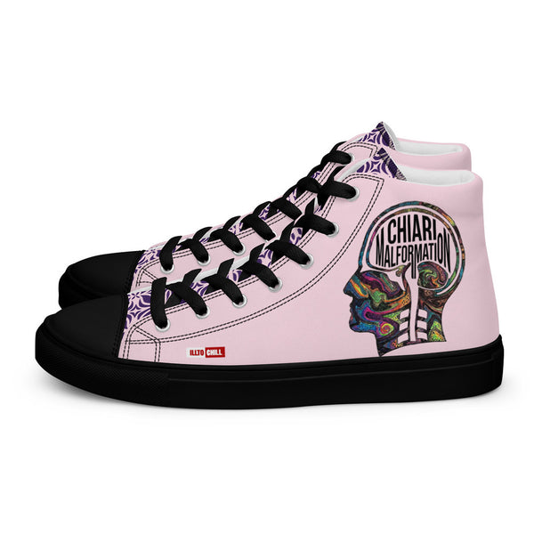 ILLTOCHILL Chiari Malformation Awareness Women's High Top Shoes – Flat Left (Chiari Malformation Awareness Women's High Top Shoes)